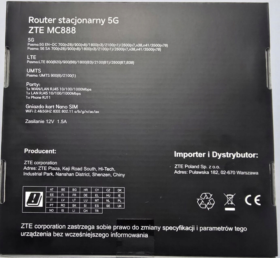 Router ZTE MC888 5G DualBand 2,4GHz+5GHz (WIFI 6)